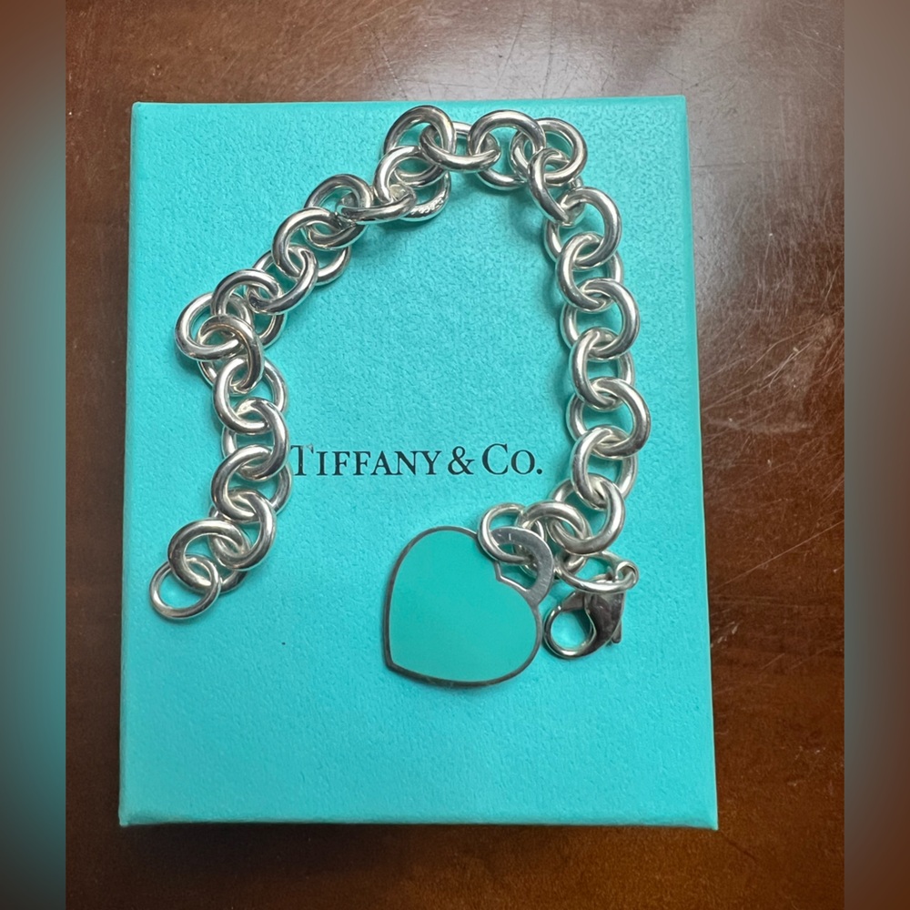 Tiffany & Co. Silver Bracelet with Turquoise Heart